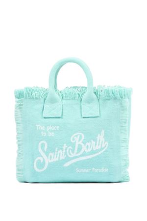 Borsa a mano Vanity in canvas di cotone verde SAINT BARTH KIDS | VAMI00100711L